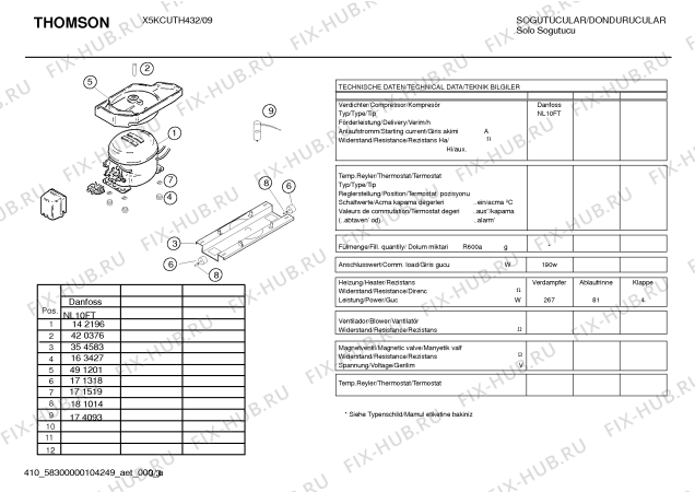 Схема №2 X5KCUTH432 с изображением Инструкция по эксплуатации для холодильника Bosch 00592036