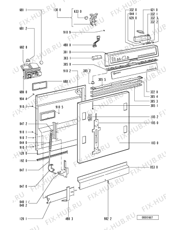Схема №1 GSI 4033/4 IN с изображением Модуль (плата) управления для посудомоечной машины Whirlpool 481221478479