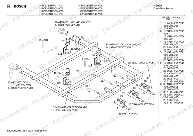 Схема №3 HSV232NTR с изображением Панель управления для духового шкафа Bosch 00351302