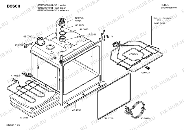 Схема №4 HBN300540 с изображением Переключатель для плиты (духовки) Bosch 00423030