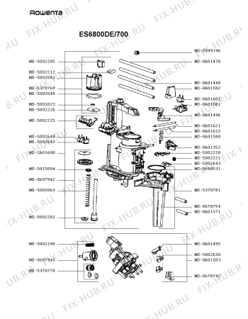 Схема №3 ES6805PN/70B с изображением Панель для электрокофеварки Rowenta MS-4A01583