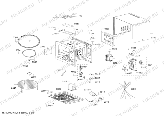 Схема №3 HMT82G450 с изображением Панель для свч печи Bosch 00745543