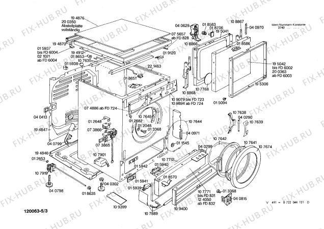 Схема №4 0722044131 V491 с изображением Пленочная индикация для стиральной машины Bosch 00040974