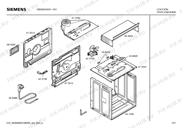 Схема №2 HB200540 с изображением Панель для электропечи Siemens 00441206