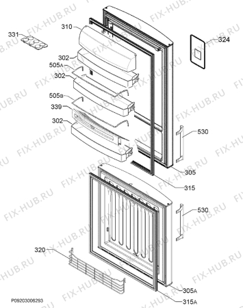 Взрыв-схема холодильника Aeg Electrolux S95448KGL1 - Схема узла Door 003