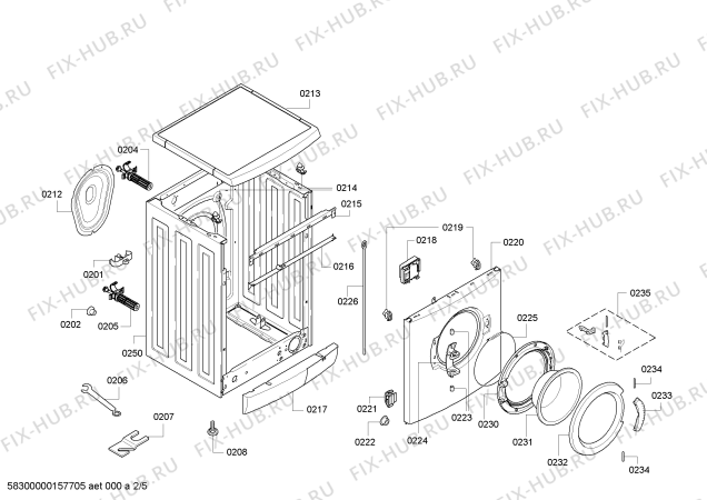 Взрыв-схема стиральной машины Siemens WM14E424 iQ300 varioPerfect - Схема узла 02