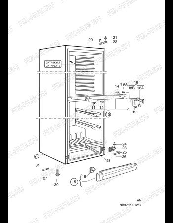 Взрыв-схема холодильника Electrolux ER8316B - Схема узла C10 Cabinet