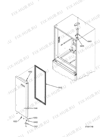 Схема №8 KRFC 9010/IN с изображением Дверка для холодильной камеры Whirlpool 481241610166