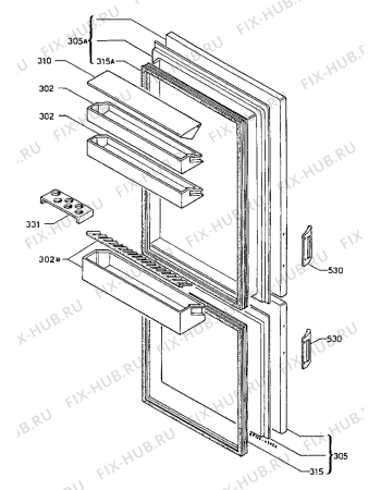 Взрыв-схема холодильника Marijnen CM2185DB - Схема узла Doors