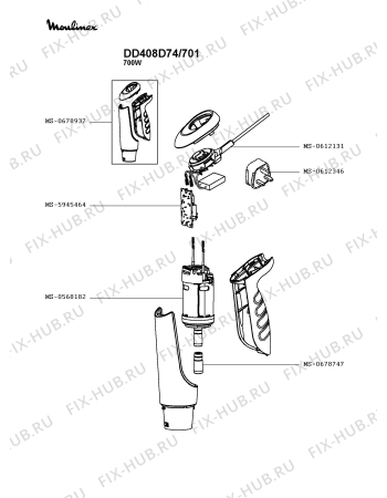 Схема №3 DD408D71/600 с изображением Элемент корпуса для электроблендера Moulinex MS-0678937