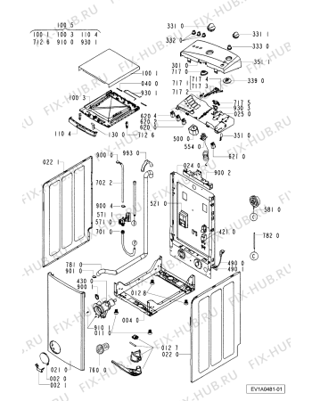 Схема №2 AWT 2071 с изображением Обшивка для стиралки Whirlpool 481245211347