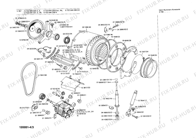 Взрыв-схема стиральной машины Bosch 0722044236 V457 - Схема узла 03