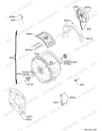 Взрыв-схема стиральной машины Electrolux EWD1263DD1 - Схема узла Functional parts 267