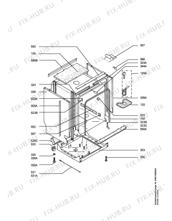 Взрыв-схема посудомоечной машины Atag VA6011PTUU/A00 - Схема узла Housing 001