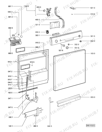 Схема №1 ADP 4407 с изображением Панель для посудомойки Whirlpool 481245373549