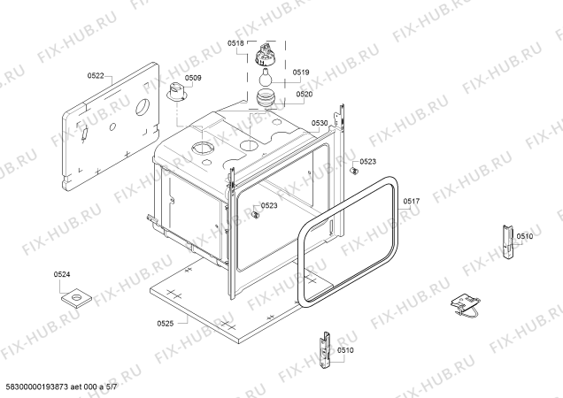 Схема №6 FRS3210ETD Profilo с изображением Кронштейн для электропечи Bosch 00753656