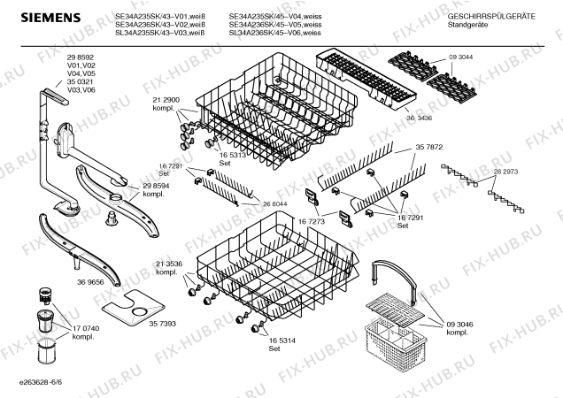 Схема №4 SHU43A52SK с изображением Краткая инструкция для посудомоечной машины Bosch 00586647
