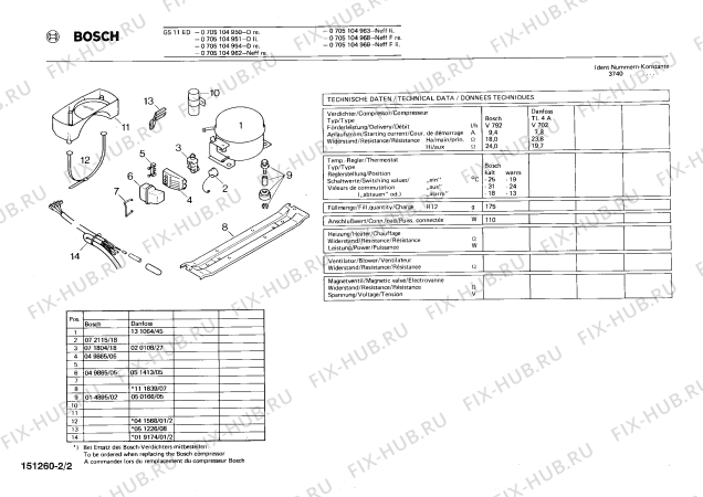 Взрыв-схема холодильника Bosch 0705104962 GSA11ED - Схема узла 02