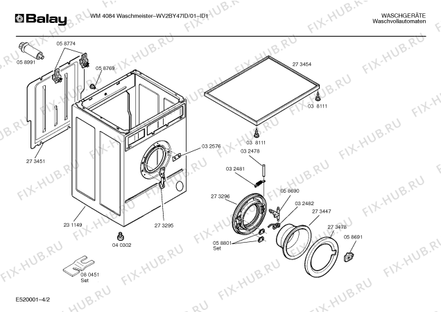 Взрыв-схема стиральной машины Balay WV2BY47ID WM4084 WashMeister - Схема узла 02