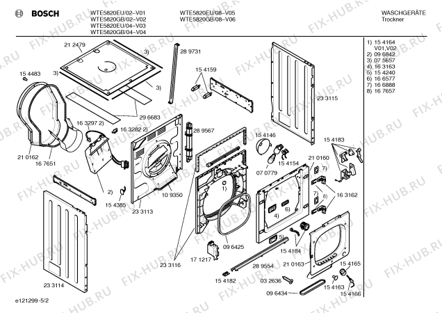 Схема №4 WTE5820GB WTE5820 с изображением Инструкция по эксплуатации для сушилки Bosch 00519829