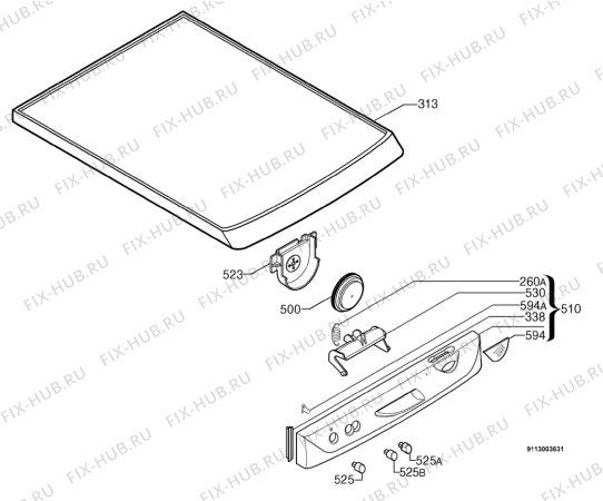 Взрыв-схема посудомоечной машины Zanussi DA6373 - Схема узла Command panel 037