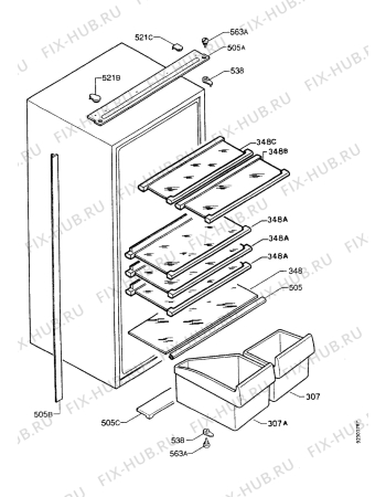 Взрыв-схема холодильника Alno AKE8223IW - Схема узла Refrigerator housing