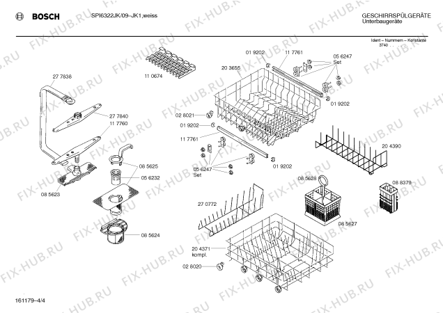Взрыв-схема посудомоечной машины Bosch SPI6322JK - Схема узла 04