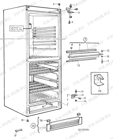 Взрыв-схема холодильника Electrolux TR1218S - Схема узла C10 Cabinet