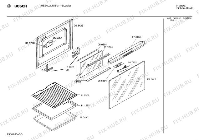 Схема №2 HEE602L с изображением Панель для духового шкафа Bosch 00278310