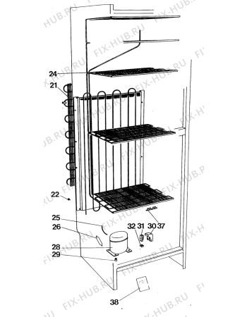 Взрыв-схема холодильника Upo UPP330E - Схема узла C10 Cold, users manual