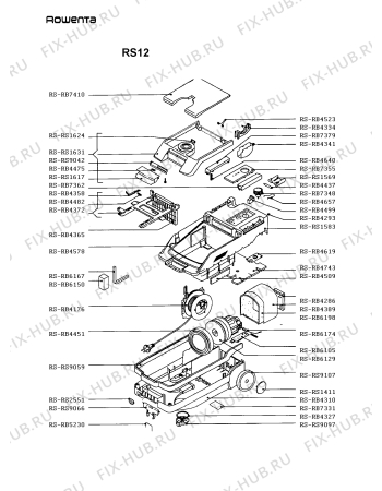Взрыв-схема пылесоса Rowenta RS12 - Схема узла RS12____.FR1