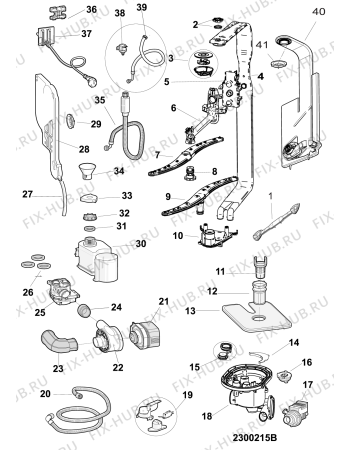 Взрыв-схема посудомоечной машины Ariston LFP4P23WTLOX60H (F153515) - Схема узла