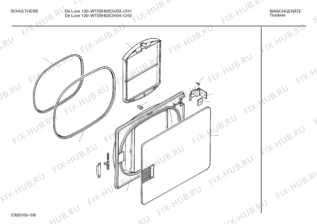 Схема №4 WT5SH03CH Schulthess De Luxe 120 с изображением Панель для сушилки Bosch 00282437