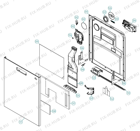 Схема №3 EC Trident QD17 DK   -Stainless (401603, DW90.C) с изображением Обшивка для посудомоечной машины Gorenje 444317
