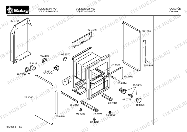 Схема №5 4CL182N с изображением Столешница для плиты (духовки) Bosch 00217041
