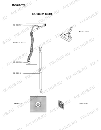 Схема №3 RO583211/410 с изображением Крышка для мини-пылесоса Rowenta RS-RT4019