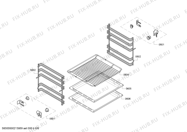 Взрыв-схема плиты (духовки) Bosch HKA054020W - Схема узла 06