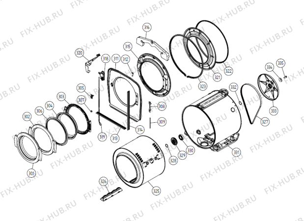 Взрыв-схема стиральной машины Gorenje TMC 1000P SE   -Grey (335859, WMC55) - Схема узла 03