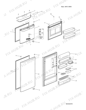 Схема №3 TNIAA9FYSTK (F087223) с изображением Дверка для холодильника Indesit C00306588