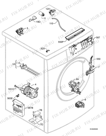 Взрыв-схема стиральной машины Privileg 00212531_20998 - Схема узла Electrical equipment 268