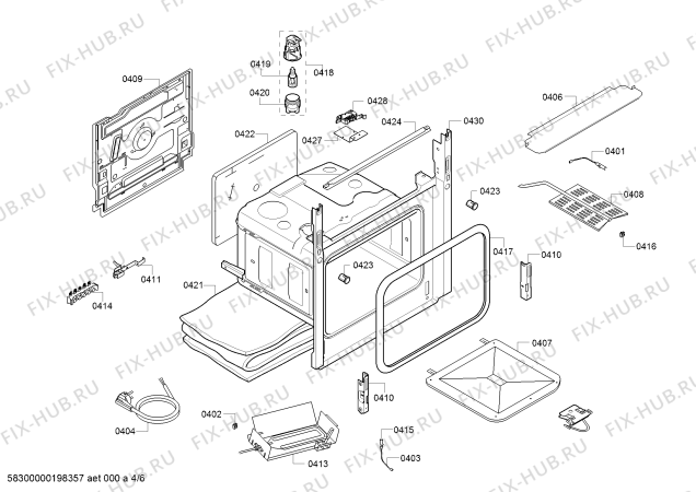 Взрыв-схема плиты (духовки) Bosch HGA233120Q - Схема узла 04