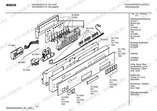 Схема №2 SGU5636EU с изображением Вкладыш в панель для посудомойки Bosch 00357785