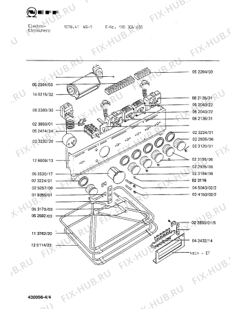 Взрыв-схема плиты (духовки) Neff 195304695 1078.41WS-7 - Схема узла 04