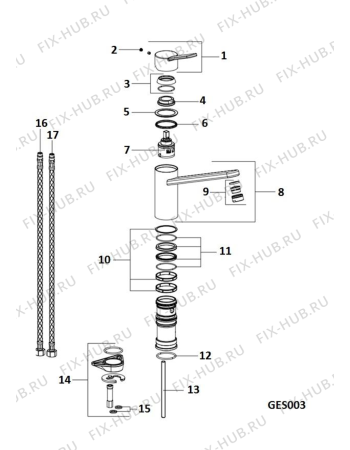 Схема №1 MC5THHA (F076779) с изображением Всякое для смесителя Indesit C00291798