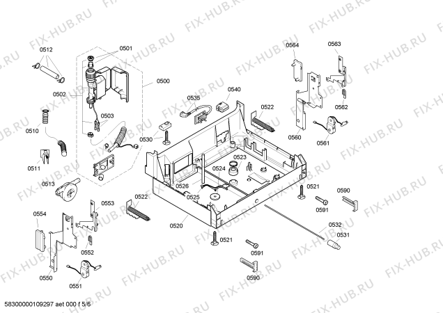 Взрыв-схема посудомоечной машины Siemens SE55E650EU - Схема узла 05