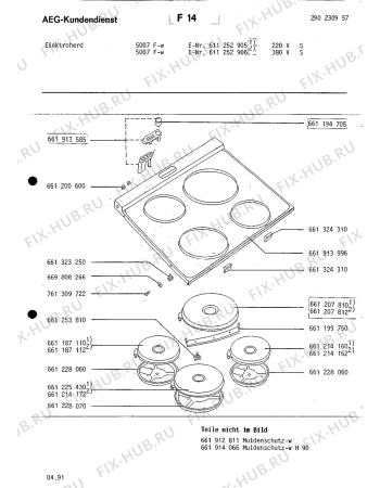 Схема №1 20070F-W S с изображением Горелка для духового шкафа Aeg 8996611871121