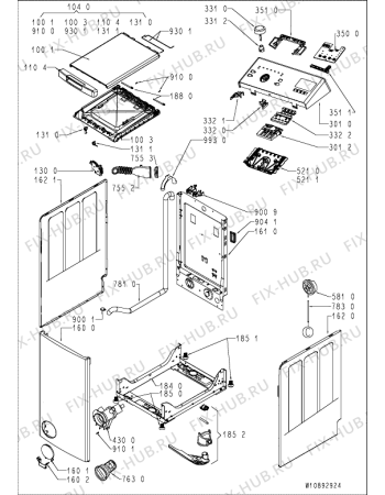 Взрыв-схема стиральной машины Hotpoint-Ariston WMTF723HREU (F102048) - Схема узла