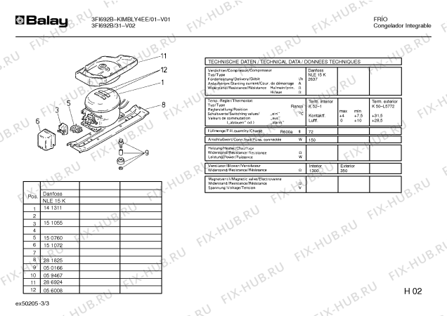 Схема №2 KIRMIN3 K145I с изображением Клапан для холодильной камеры Bosch 00095193