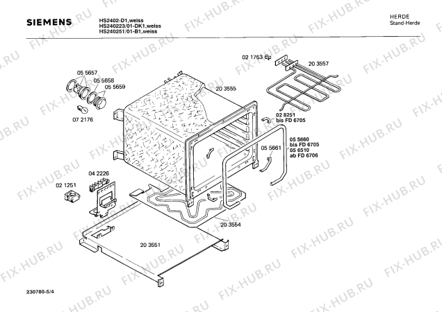 Взрыв-схема плиты (духовки) Siemens HS2402 - Схема узла 04