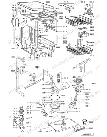 Схема №1 ADP 4962 WH с изображением Панель для электропосудомоечной машины Whirlpool 481245371724